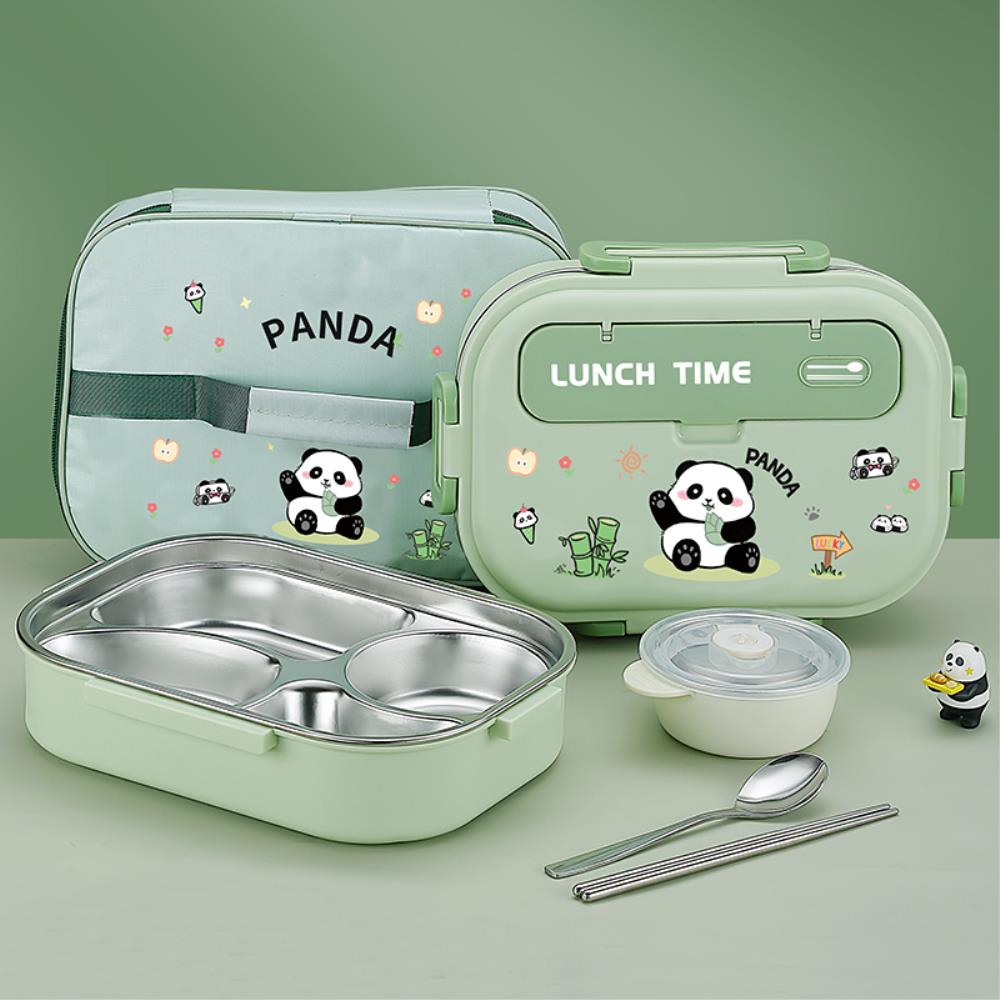 차핑디쉬 독일 316 식품 등급 스테인레스 스틸 단열 도시락 학생 전용 팬더 어린이 구획형