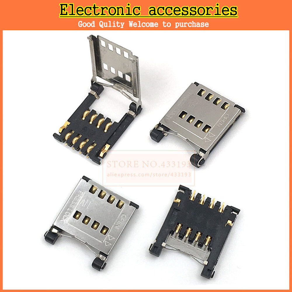 새로운 플립 작은 카드 휴대 전화 sim 슬롯 마이크로 커넥터 8 p 8pin 대합 조개 껍질 2.5