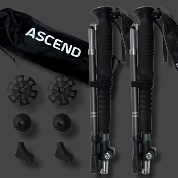 어센드 초경량 5단 접이식 등산스틱 2P 세트
