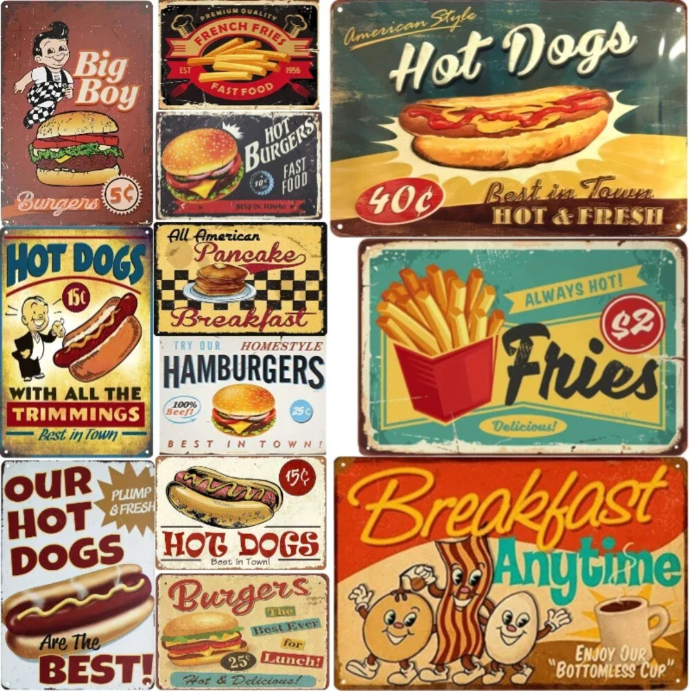 [해외] 레트로 금속 사인 빈티지 주석 함부르크 플라크 포스터 카페 벽 예술 선물 및 알루미늄 두 가지 옵션