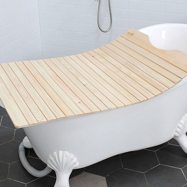 히노끼 편백나무 원목 욕조덮개 750 x 890 / 반신욕조 트레이