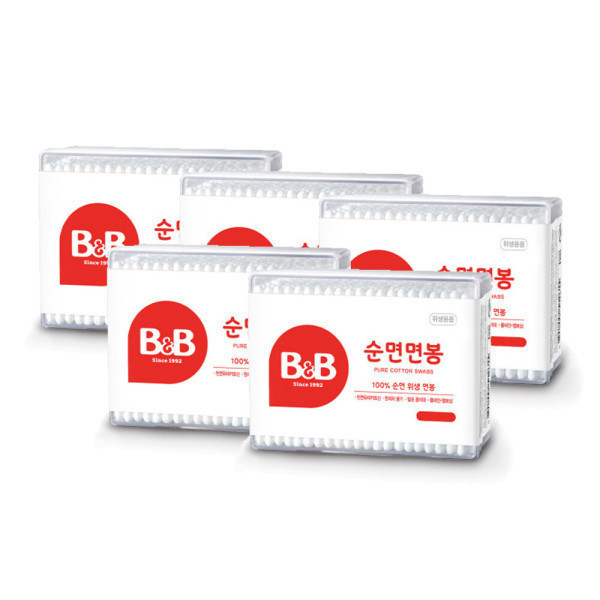 [오늘출발] 비앤비 비앤비 사각면봉 200P X5개 무료배송