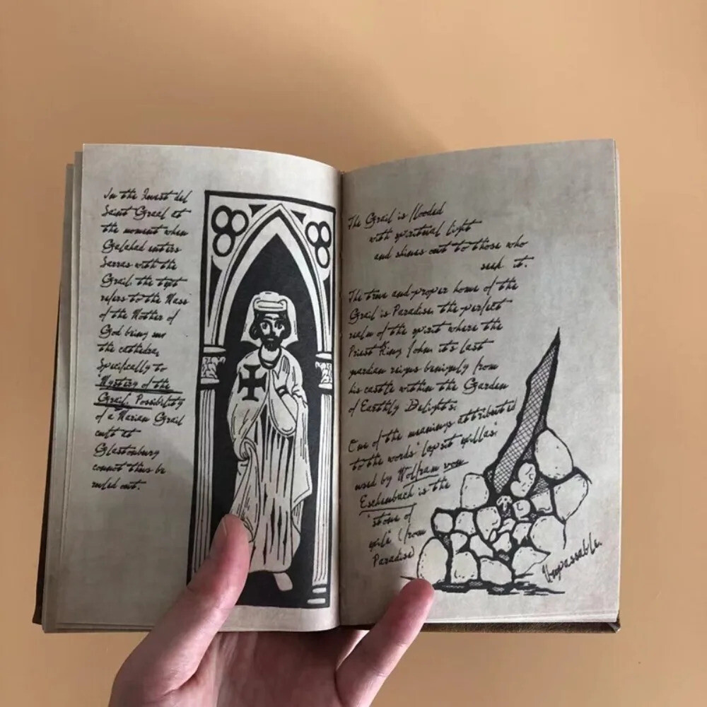 성배 인디아나 존스 일기 소품 복제품 숨겨진 귀중한 예금 포함 열렬한 영화 팬 나선형 노트북 메모장 기념