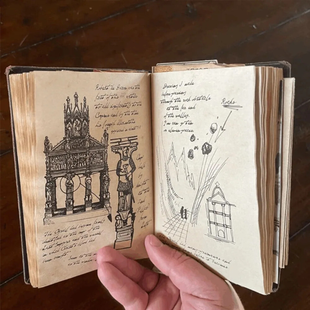 성배 인디아나 존스 일기 소품 복제품 숨겨진 귀중한 예금 포함 열렬한 영화 팬 나선형 노트북 메모장 기념