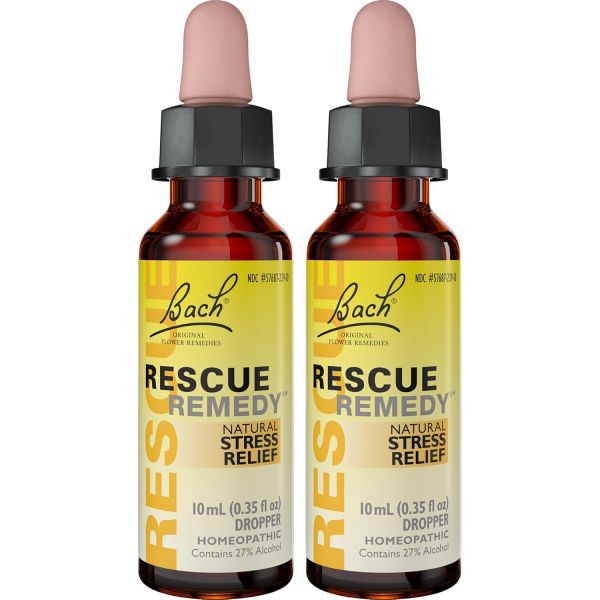 배치 플라워 레스큐드 드랍퍼 자연 스트레스 완화 동종 요법 꽃 에센스 글루텐  무설탕 비습관 형성 2팩 1