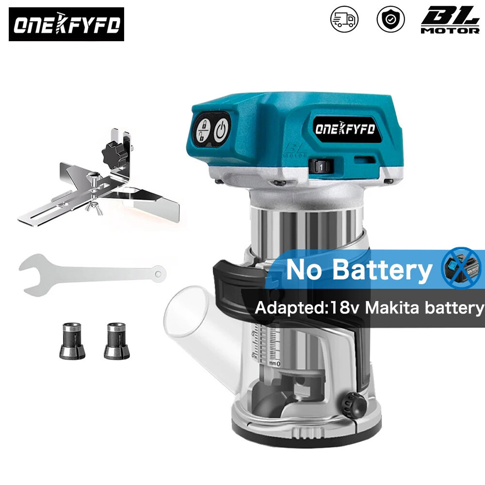 [오늘출발] 브러시리스 전기 트리머 우드 라우터 밀링 조각 슬롯 트리밍 기계 마키타 18V 배터리 없음 5