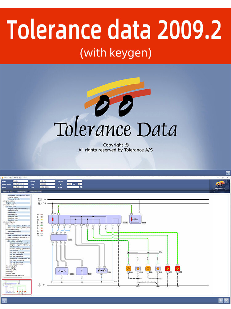Keygen 무제한 설치 기능이 있는 공차 데이터 2009 2 자동 수리 프로그램 진단 전기 장비 진단 도구