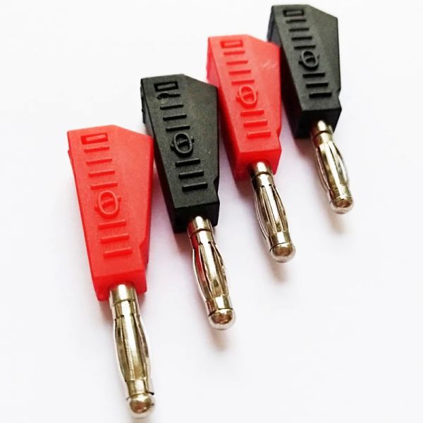 NCHTEK Radioshack Stackable 바나나 남성 플러그 잭 커넥터 레드 + 블랙/무료 배송/25PAIRS(50PCS)