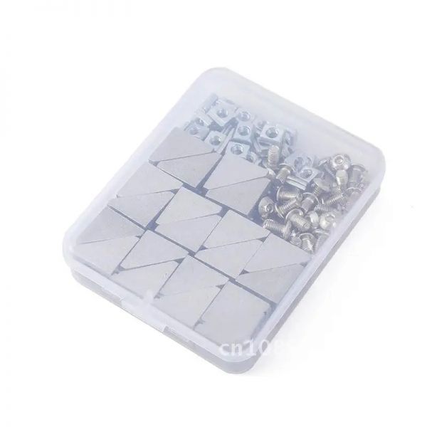 알루미늄 프로파일 콘 1720 20 시리즈 M5 T 슬롯 너트 코너 브래킷 x 8mm 육각 소켓 캡 2020 박스당 1