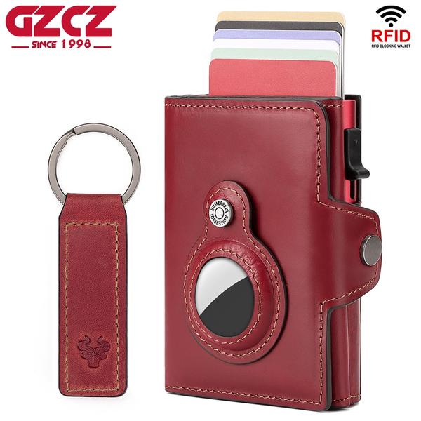 [오늘출발] 여성용 무료 각인 가죽 지갑 여행용 차단 신용 은행 카드 홀더 분실 방지
