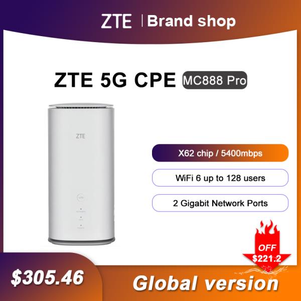 [오늘출발] ZTE MC888 PRO 5G 실내 CPE 라우터 AX5400Mbps 와이파이 6 무선 신호 증폭기 SIM 카드 슬롯 안테나 이득 최