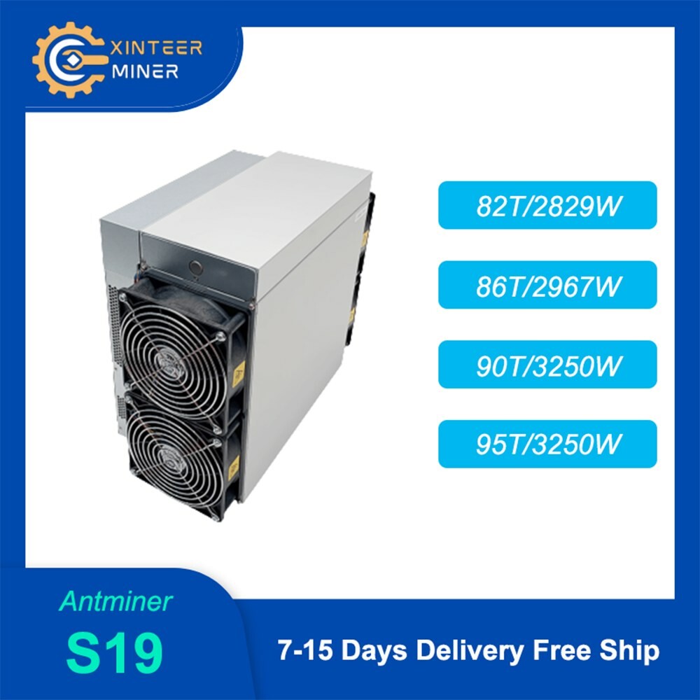 Antminer Asic 채굴 기계 S19 82T 86T 90T 95T PSU 포함 비트코인 무료 배송 신제품
