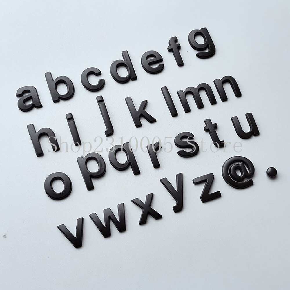 [오늘출발] 소문자 별도 26 글자 알파벳 DIY 금속 자동차 엠블럼 광고 웹 사이트 이메일 주소 명판 로고 스티커 블랙
