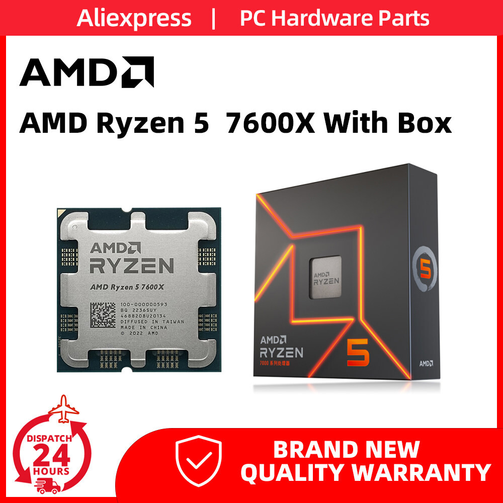 박스 비전 탑재 AMD Ryzen 5 7600X CPU 6 코어 12 스레드 R5 프로세서 100 000000593 5 3Ghz L3