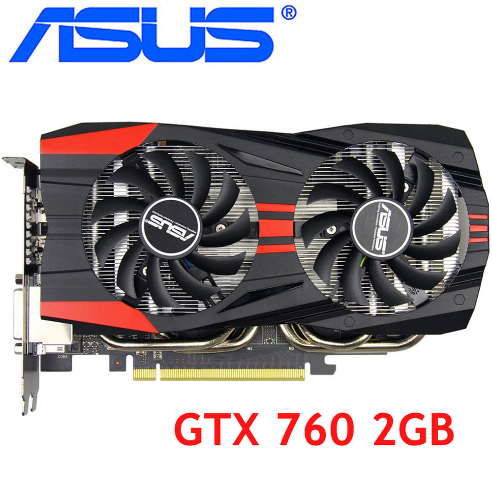 ASUS 비디오 그래픽 카드 GTX 760 2GB 256 비트 GDDR5 nVIDIA Geforce GTX760 용 중고 VGA