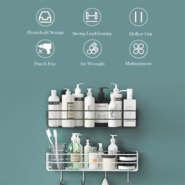 [오늘출발] 녹스테인레스 스틸 샤워 젤 접착 샴푸 홀더 주방 욕실 벽 스토리지 랙 선반 정리 흡입 바구니