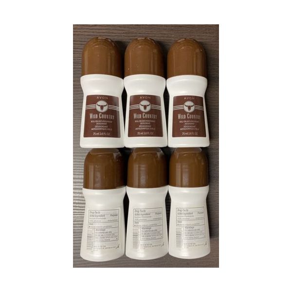 데오드란트 미국 Avon 남성 Roll On {WILD COUNTRY }{PACK OF 6 }75 Ml 2.6 온스(1온스약30g) Each