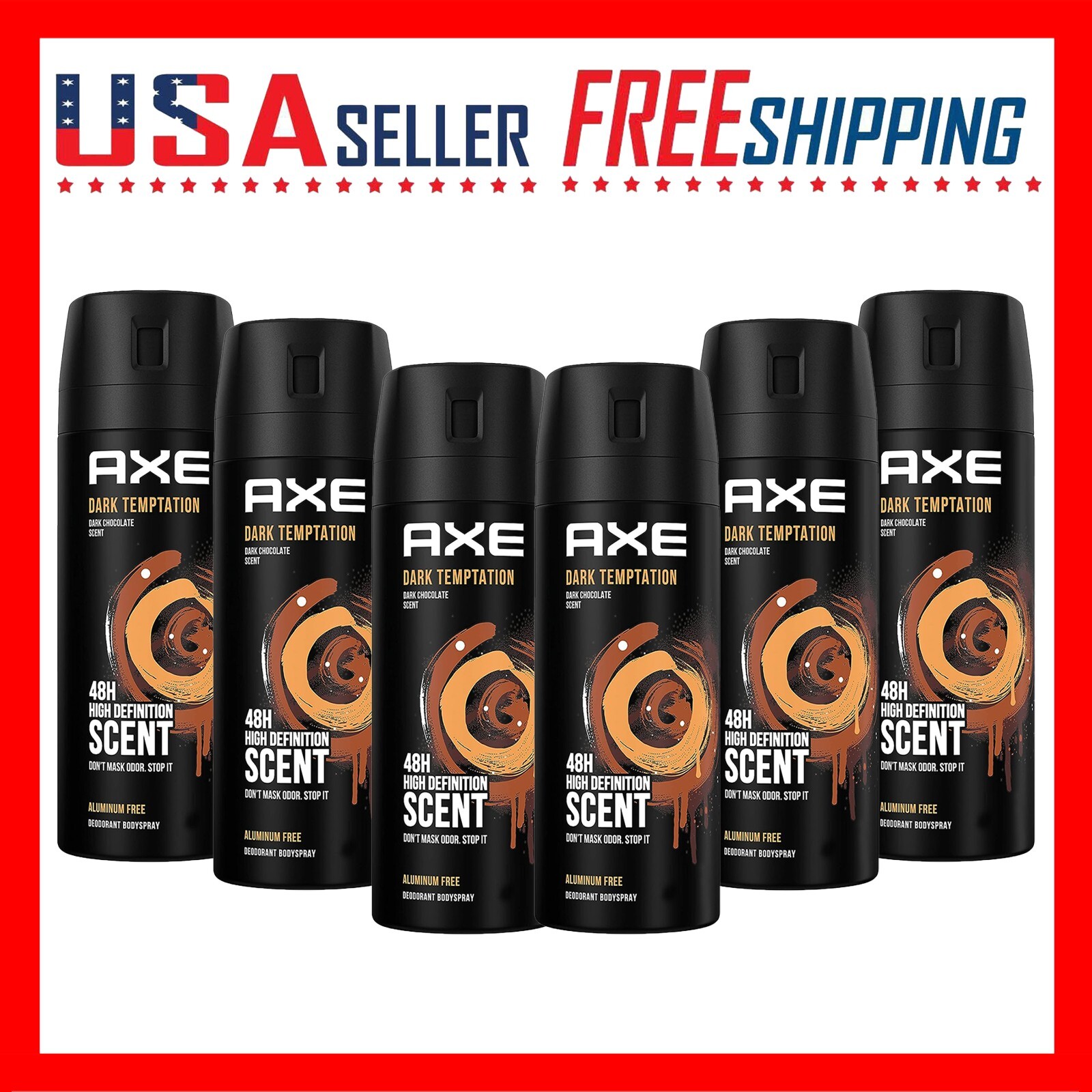 데오드란트 미국 Axe 스프레이 Dark Temptation 남성 바디스프레이 Fresh 150ml (5 온스(1온스약30g) ) x