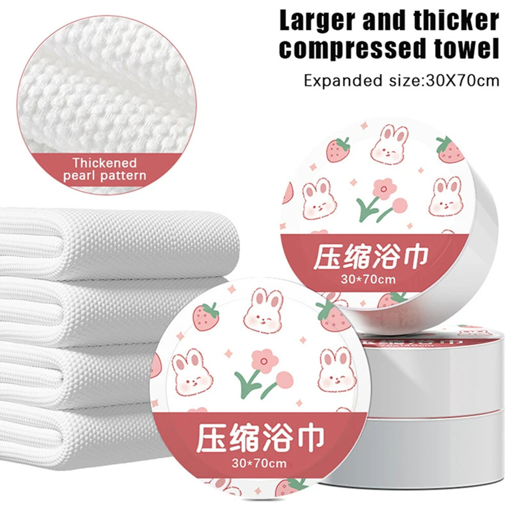 [해외] 코인수건 1회용수건 일회용 압축 수건 두꺼운 코튼 페이스 타올 개별 포장 여행 호텔 용품 10 개