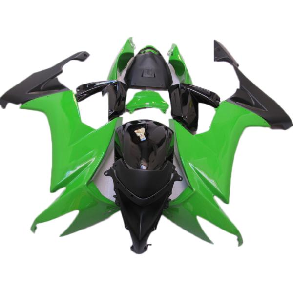 [오늘출발] 가와사키 닌자 ZX10R 08 09 10 10 블랙 그린 페어링 키트 무료 맞춤형 페어링 2008 2009 2010 2011 ZX-10R