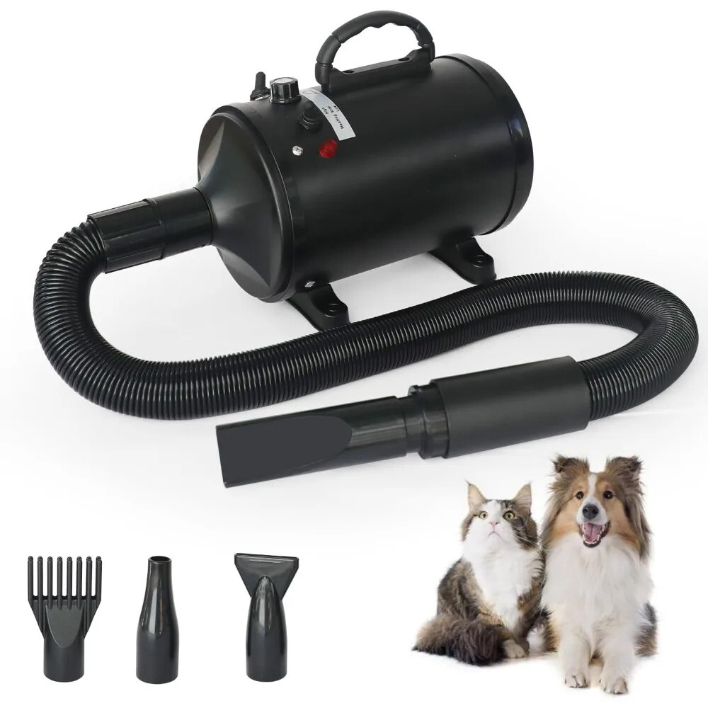 펫드라이기 애견드라이기 강아지드라이기 애완동물용 고속 전문 헤어 드라이어 3 인 1 속도 및 온도 조절