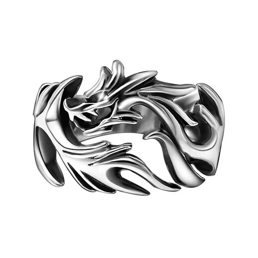 엘든링 S925 스털링 실버 레트로 드래곤 반지 남녀공용 크리에이티브 럭키 펑크 크기 조정 가능한 오픈 링