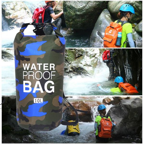 [오늘출발] 물놀이 수영가방 방수 드라이백 비치백 야외 보트 래프팅용  드라이 백 PVC 메쉬 플로팅 폰 파우치  2L 10L