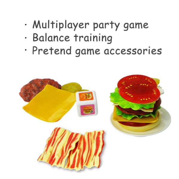 [오늘출발] 주방놀이 세트 어린이 유아 역할놀이 소꿉 장난감  햄버거  스태킹 게임 척 음식 조립 재미 있은 균형 훈련