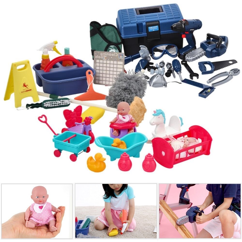 [오늘출발] 3세 4세 리얼 공구 청소 미니 아기 역할놀이 장난감 추천 집콕놀이 아기돌보기놀이 집안일놀이