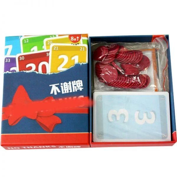 No Thank you 보드 게임 가족 및 파티 최고의 선물 전략 중국어 교육 3-7 인용