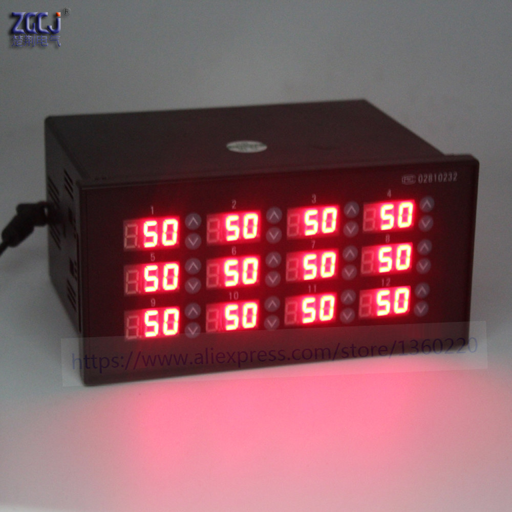 [오늘출발] 12 가지 온도 컨트롤러 K 타입 0-999 도 멀티 채널 디지털 조절기 개의 센서와 연결 가능