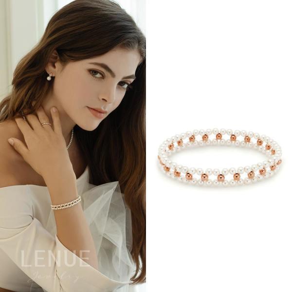 [레뉴앤코][오늘출발] 레뉴 레뉴 크레스파 일레스틱 진주 두줄 팔찌 / 925 실버 우레탄 고무줄 3미리 전구매고객 사은품 증정
