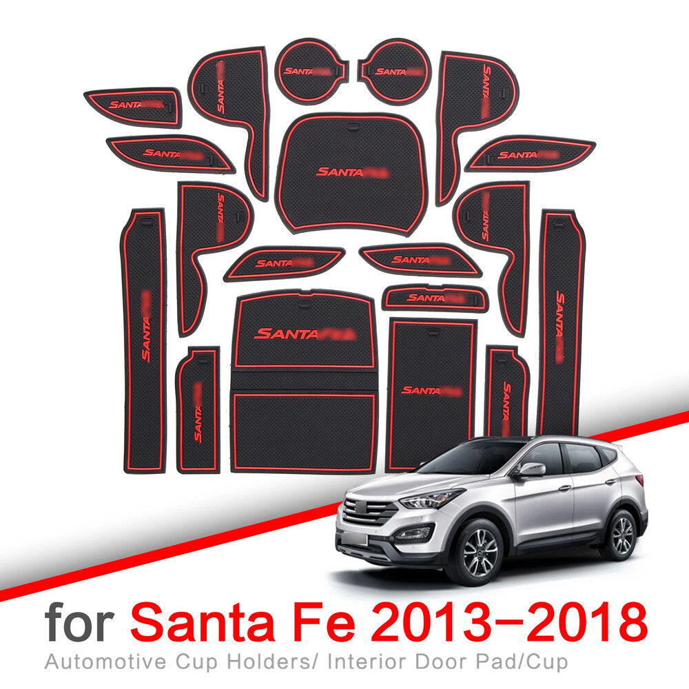 [해외] 미끄럼 방지 게이트 슬롯 컵 매트 고무 패드 현대 산타페 2013 - 2018 2017 2016 DM Maxcruz Grand SantaFe