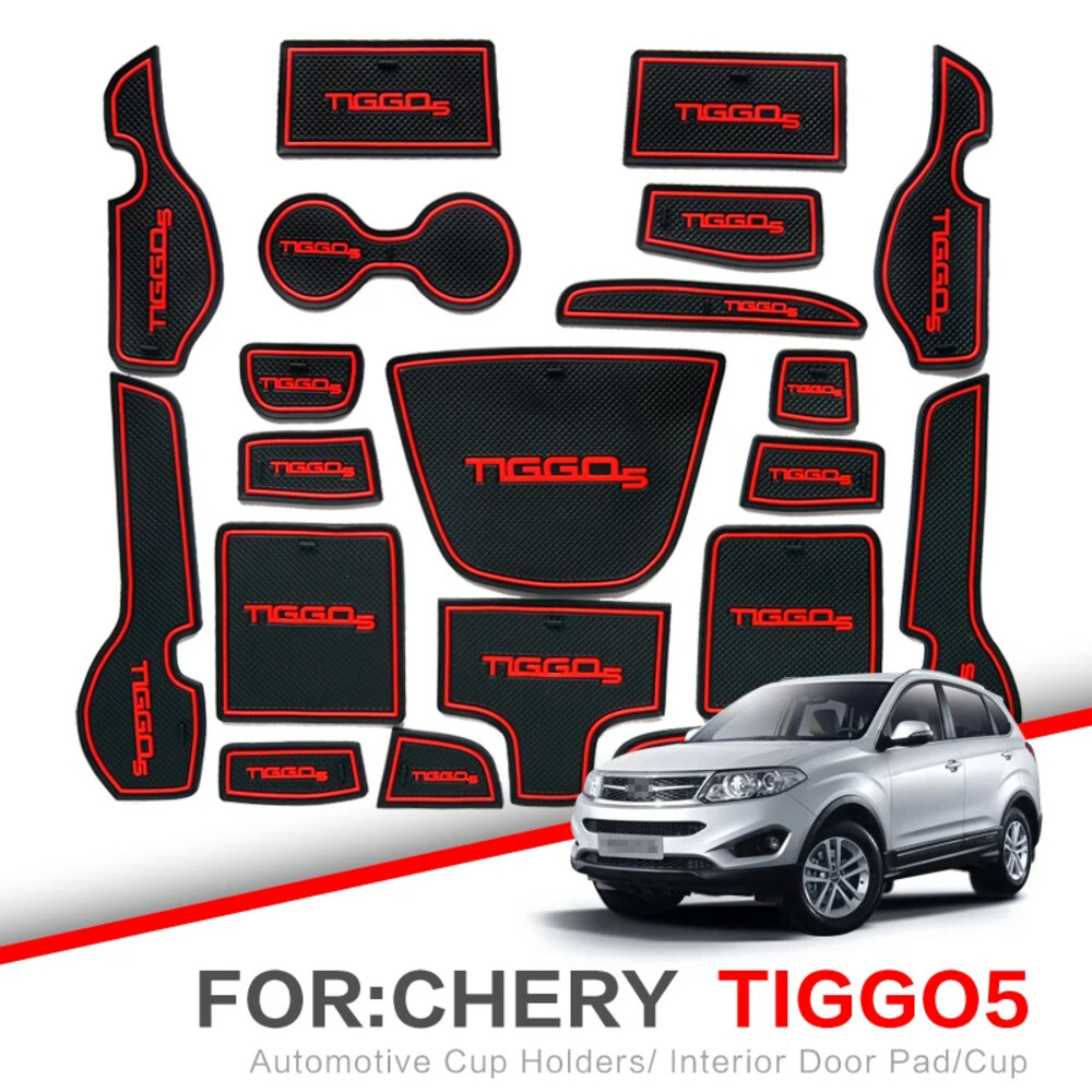 ZUNDUO 게이트 슬롯 패드 Chery Tiggo 5 2014 2015 2016 2017 2018 Grand Tiggo5 도어 패드/컵 미끄럼 방지