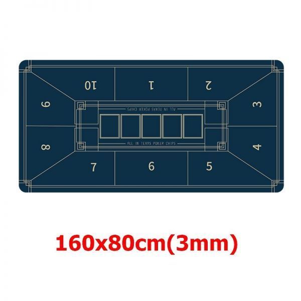 게임패드 텍사스 홀덤 포커 매트 160x80 3mm고무 테이블 천 데스크 패드 카지노 보드게임 식탁보 ALLIN