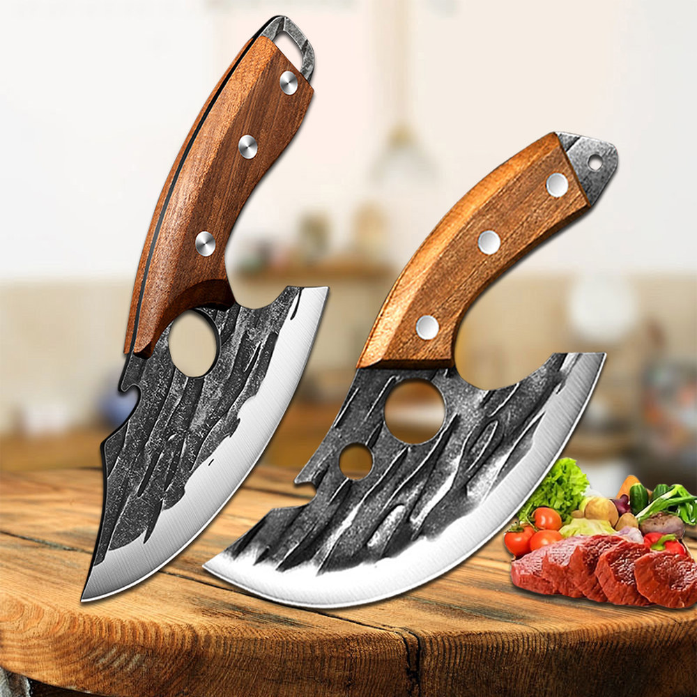 [오늘출발] 정육칼 스테인리스 스틸 주방 나이프 식칼 셰프 나이프 고기 슬라이싱 본 나이프 바베큐 커팅 풀 탱 우드