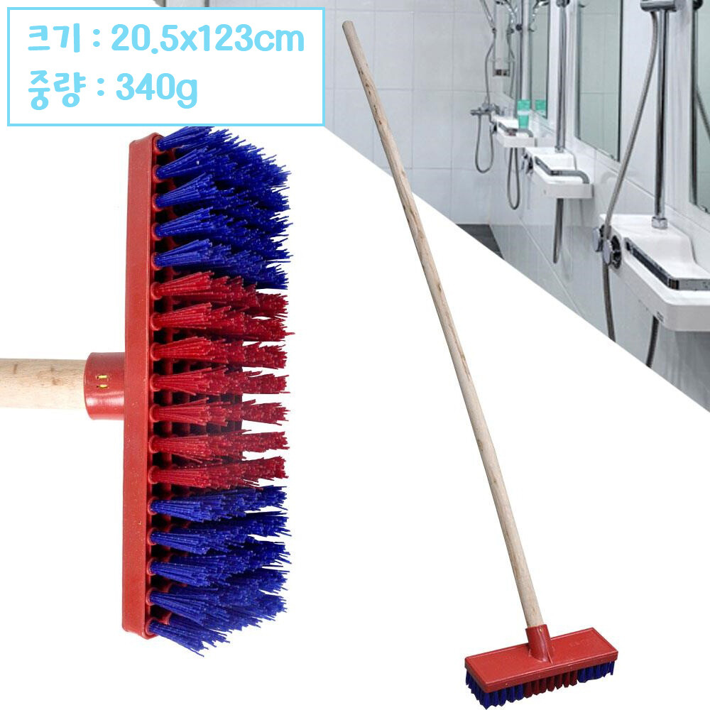 샤워장 타일바닥 단단한 PVC솔 나무장대 청소솔 대중탕 상가건물 밀대솔 욕실청소 욕실바닥
