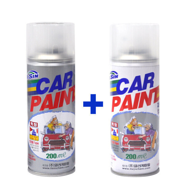 [오늘출발] 일신 기아 탑차 봉고3 EV UD 크리어화이트 스프레이 + 투명스프레이 200ml 자동차 카페인트