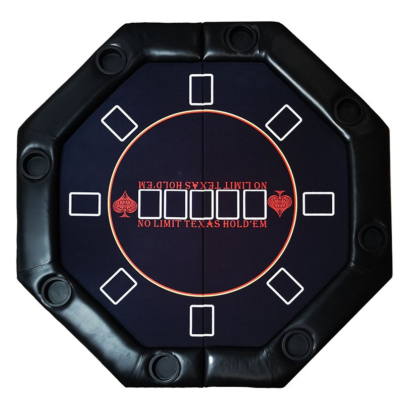 접이식 홀덤 테이블 포커 카지노 블랙잭 카드게임 매 팔걸이가 있는 검은색 5프레임 반접이식 팔각형 테이