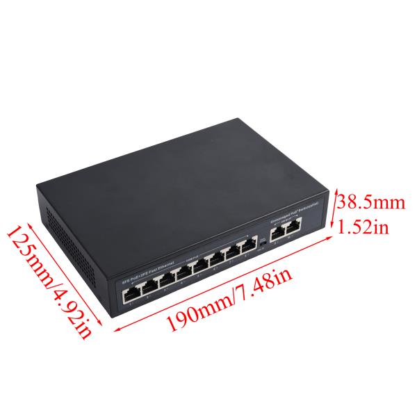 [오늘출발] IP 카메라 무선 AP용 표준 POE 스위치 이더넷 번개 보호 8 포트 + 2 업 링크 10 Mbps