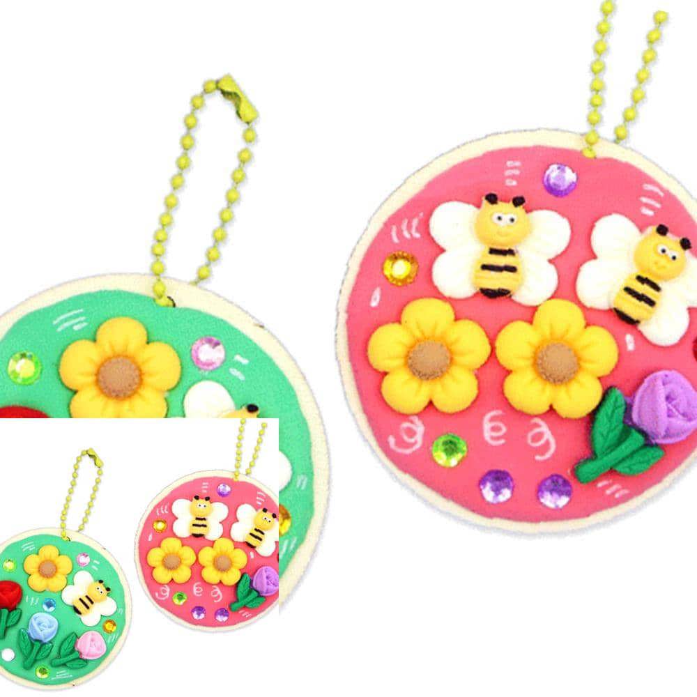 [오늘출발] 2WC 꿀벌과 봄꽃 거울 가방걸이 4인용 만들기키트 초등만들기세트 어린이만들기키트 유치원만들기세트