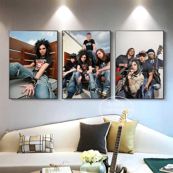[오늘출발] 포스터 T-Tokio 호텔 캔버스 포스터 빌 카울리츠 톰 가수 독일 밴드 몬순 음악 프린팅 벽 예술  침실 클럽