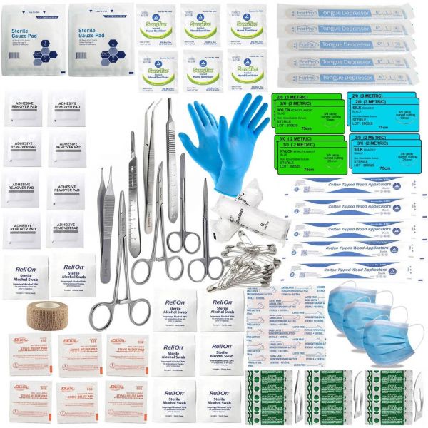 A2Z SCILAB140Pc 여행 구급 키트 자동차 비상 대비 물품 긴급 사고 필수 용품 생존 장비 운동 대학 기숙사