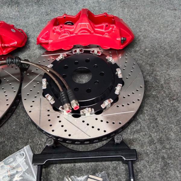 [오늘출발] 고성능 빅 브레이크 시스템 슬롯 스타일 6 포트 캘리퍼 재규어 F 타입 2014 년 프론트 380x34mm