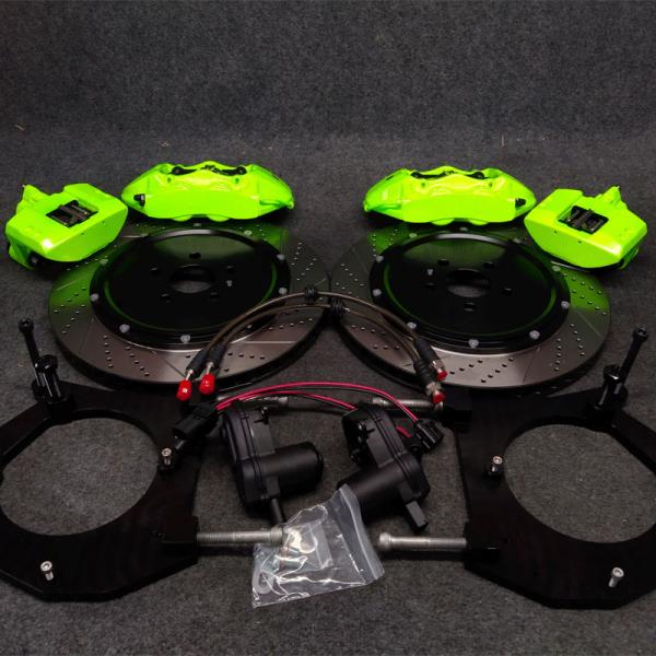 [오늘출발] GT4 포트 대형 브레이크 키트 캐딜락 XTS SRX용 알루미늄 더블 캘리퍼 커버 드릴 및 슬롯 디스크