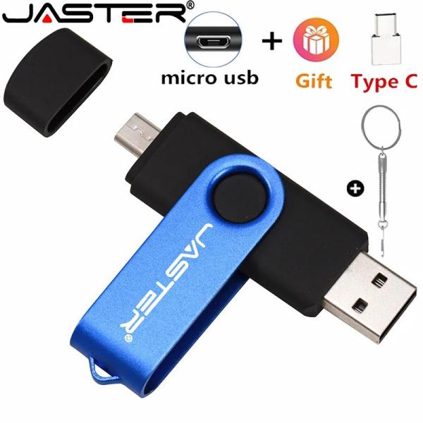 JASTER 고속 펜 64GB 마이크로 USB 플래시 드라이브 3 1 블랙 OTG 무료 TYPEC 어댑터키 체인 스마트 폰컴퓨