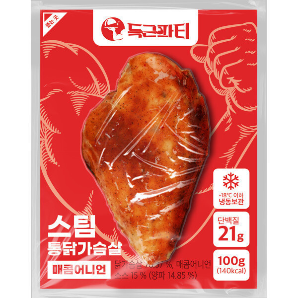 [이지쿡][오늘출발] 득근파티 득근파티 통 닭가슴살 매콤어니언 100g 20팩