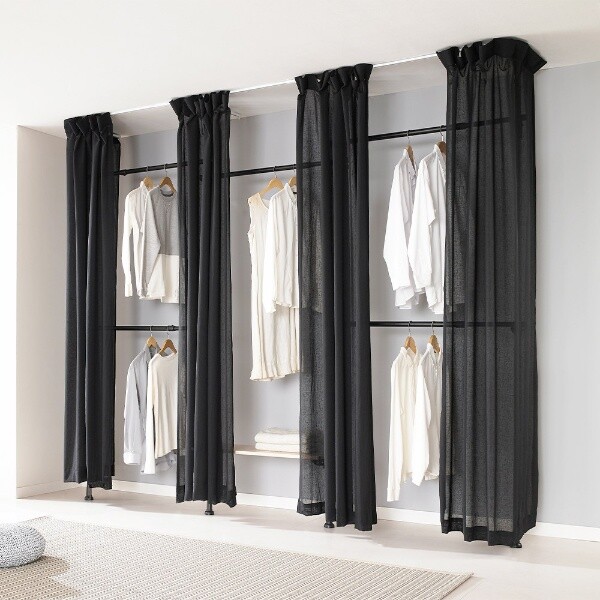 롯데알미늄 이지온 국민튼튼 드레스룸 커튼 행거 EOB-S416M