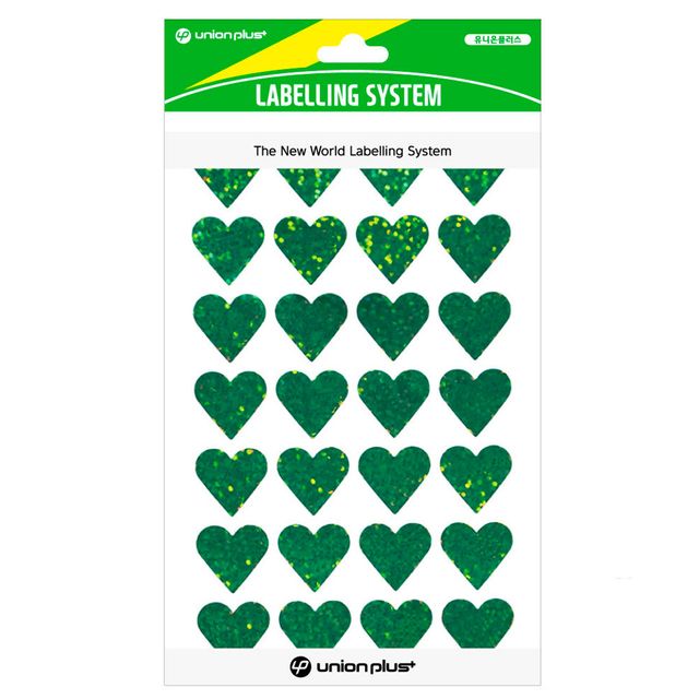 생활모아 하트스티커 홀로그램 19x18 그린 4매 X ( 10세트 )