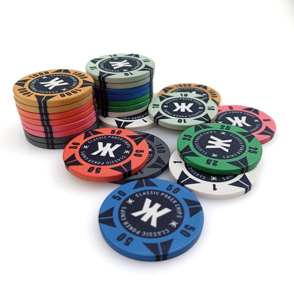 [오늘출발]세라믹 포커 칩 세트 텍사스 코인 몬테 맞춤형 KK 디자인 카지노 칩 39x3.5mm 도매 최고 가격 10PCs/로